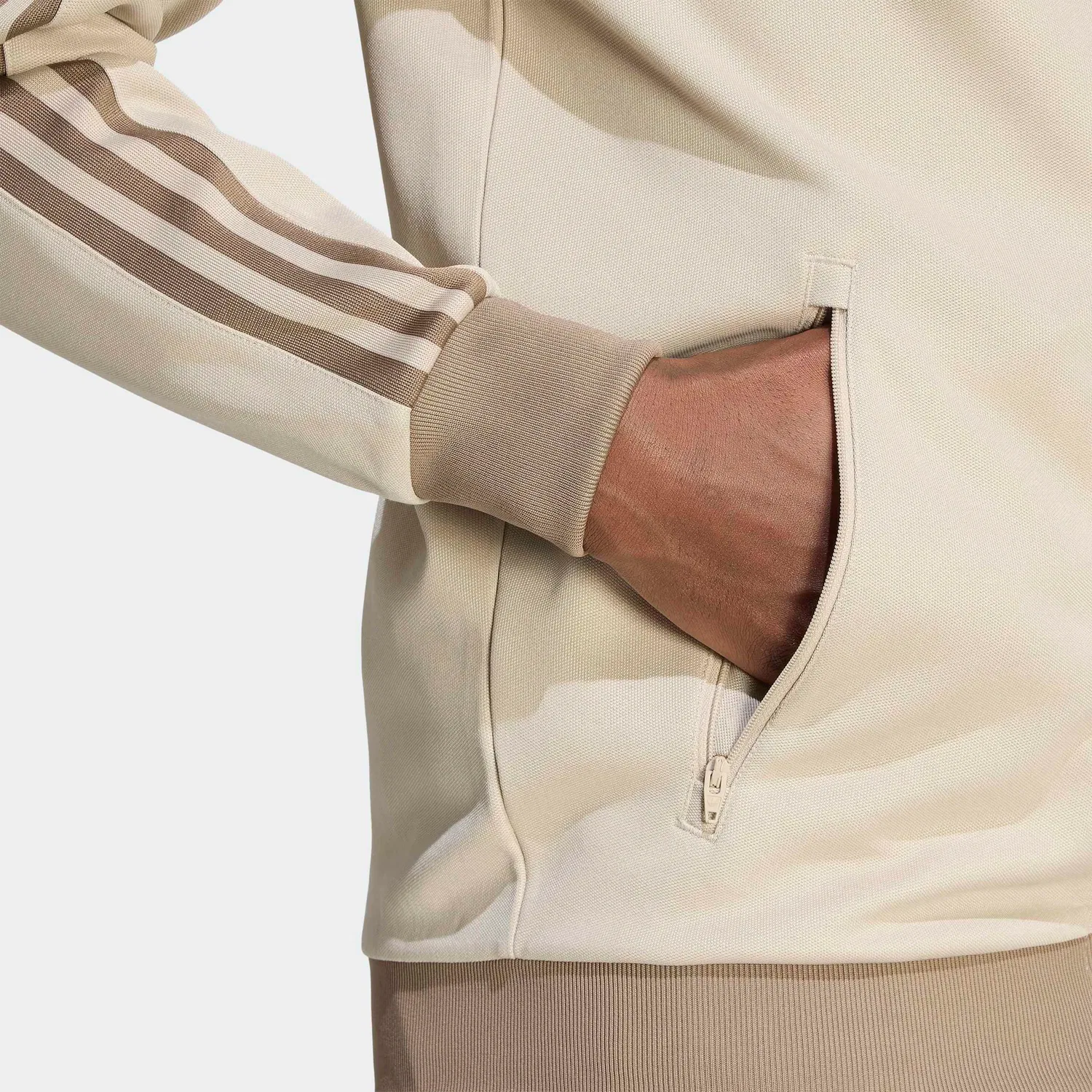 Мужская тренировочная куртка с круглым вырезом Adidas Originals, Khaki — фото 4