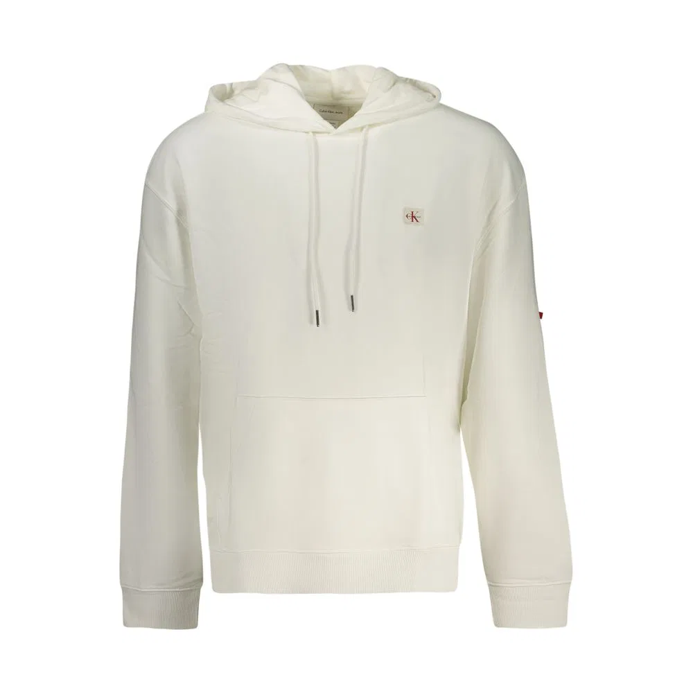 Мужской свитшот с капюшоном и принтом White Cotton Men Sweatshirt Calvin Klein, White