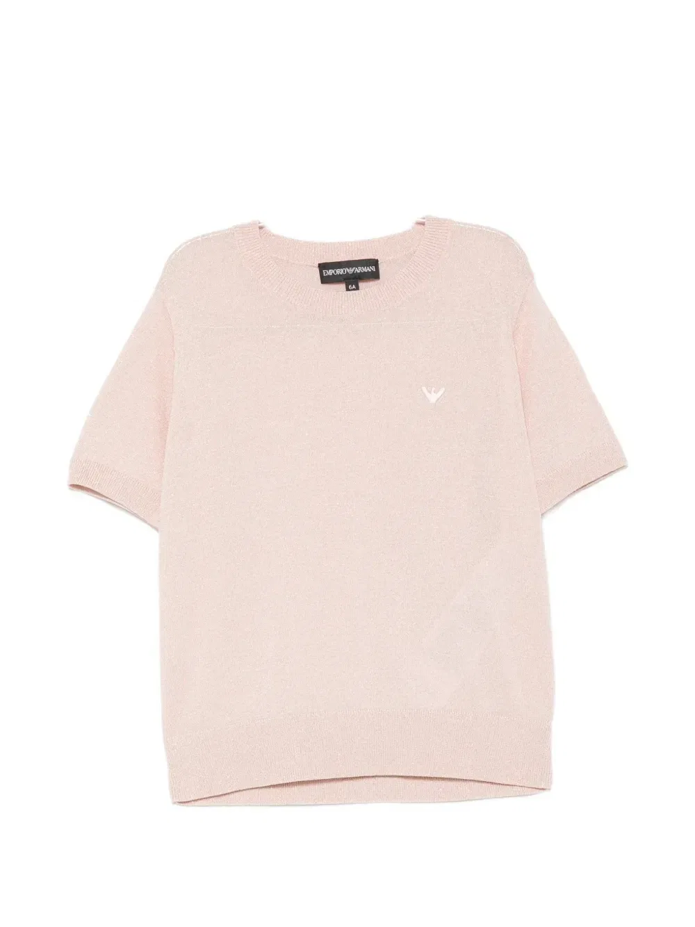 Вязаный топ с вышитым логотипом Emporio Armani Kids, розовый
