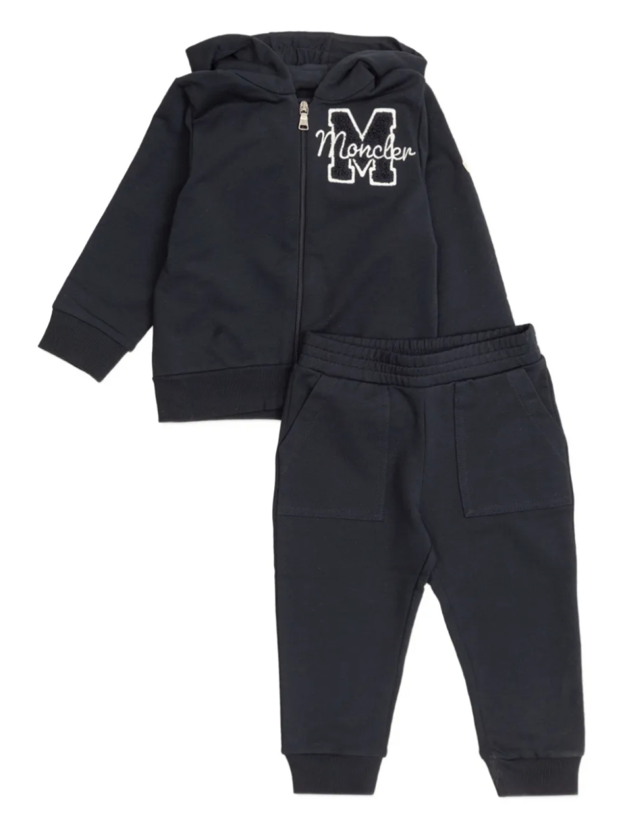 

Спортивный костюм с вышитым логотипом Moncler Enfant, синий