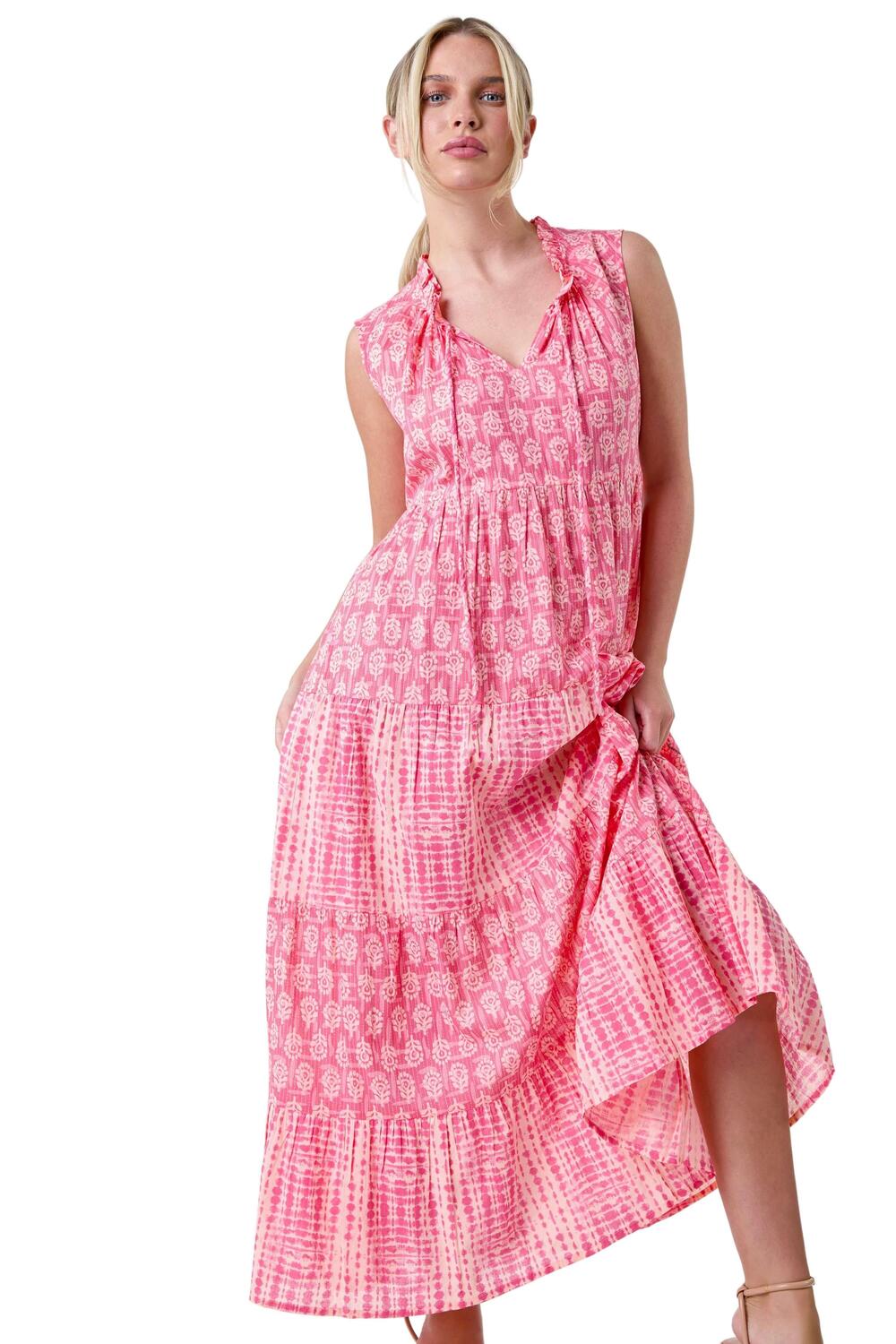 

Многоуровневое платье миди Petite Tie Dye Roman, розовый