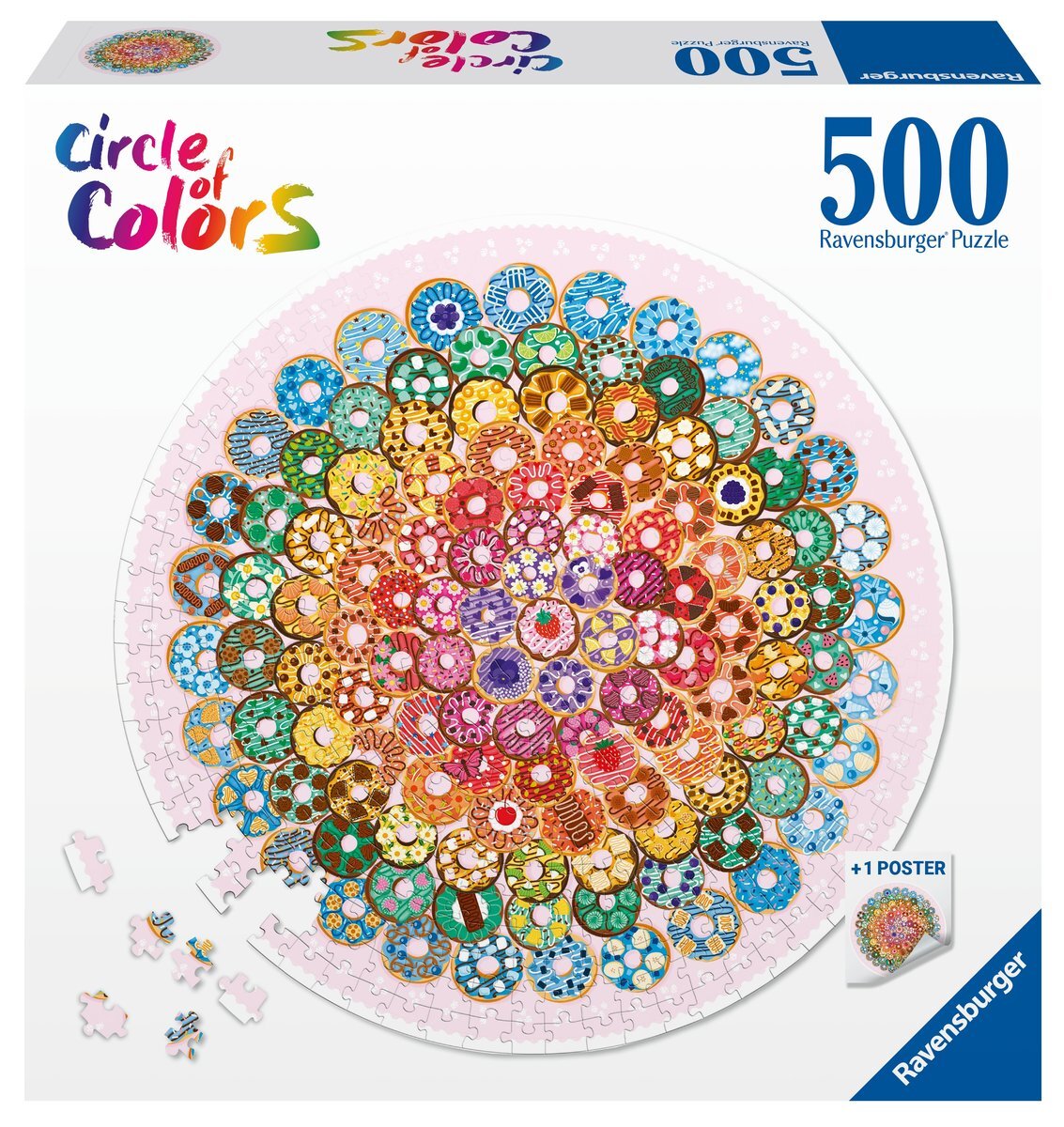 

Ravensburger, пазл, Цветовая палитра, Пончики, 500 шт.