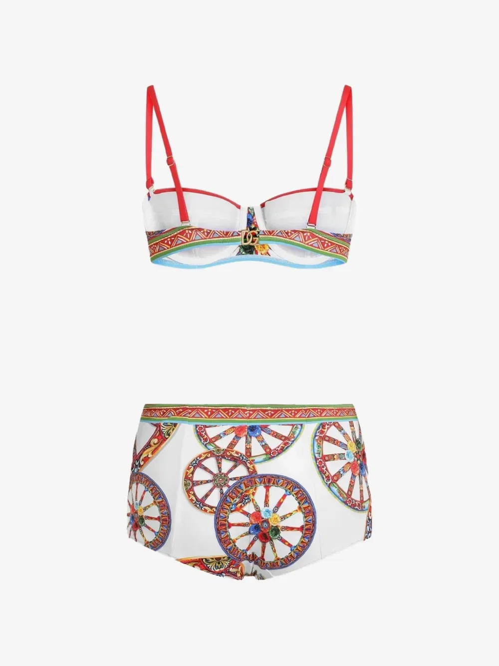 Бикини с лифом-балконет и принтом Carretto Dolce & Gabbana, белый — фото 2
