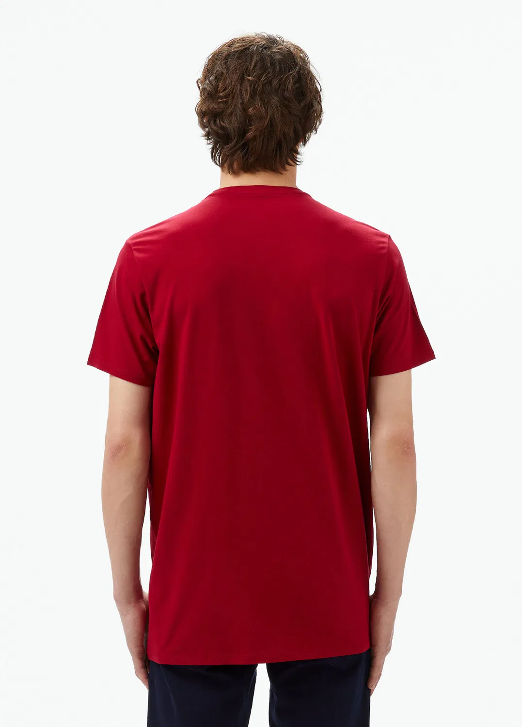 Футболка Lacoste slim fit, велосипедный воротник, бордовый — фото 3