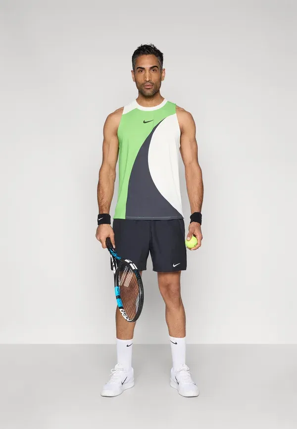 Топ теннисный Nikecourt Advantage Slam Tank Print, Nike Performance, Sail/Mean Green/Black, черный/зеленый — фото 2