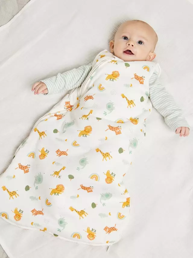 

Детский спальный мешок Mini Cuddles Baby Safari Print, кремовый