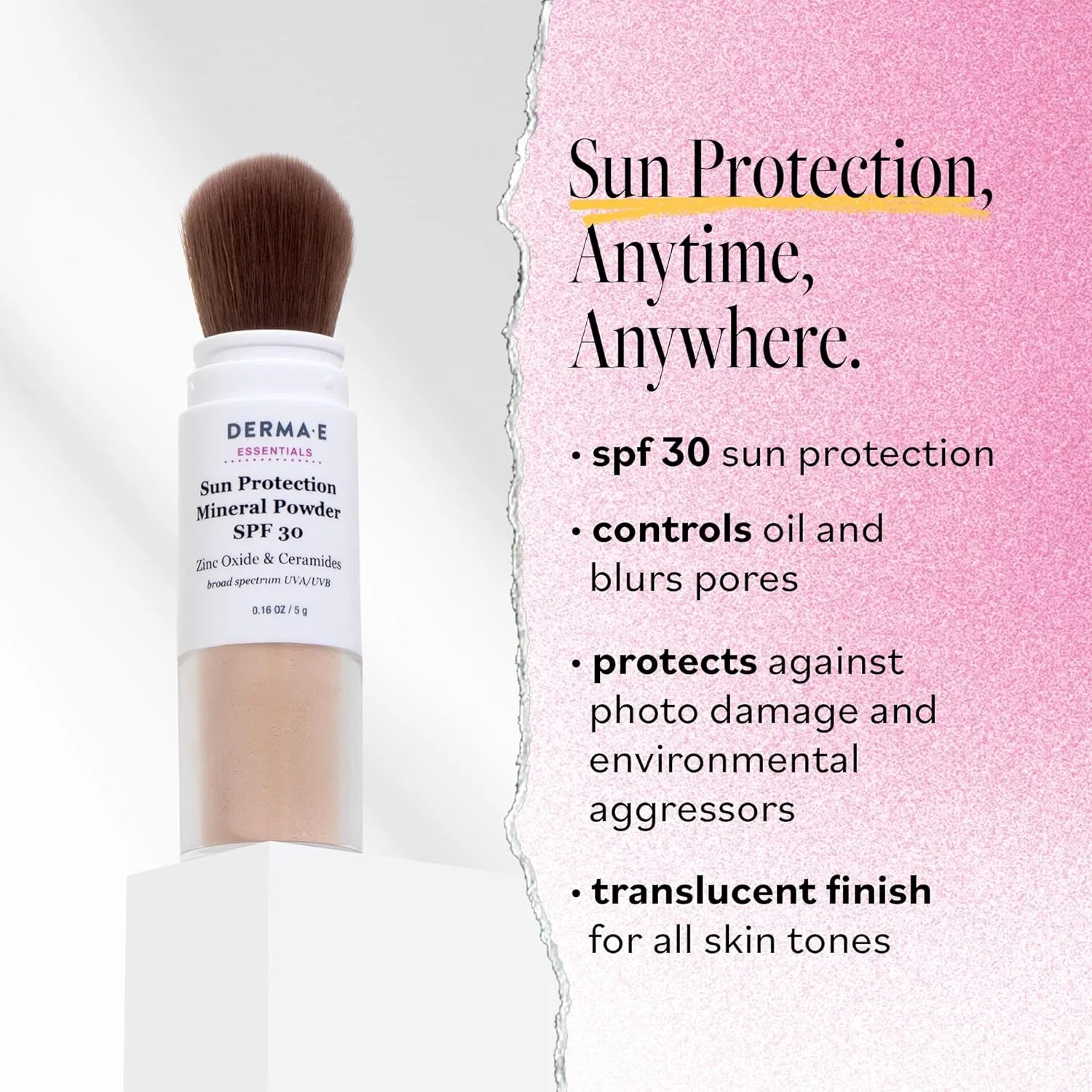 Солнцезащитная минеральная пудра SPF 30 Derma E, 5 г, мультиколор — фото 2