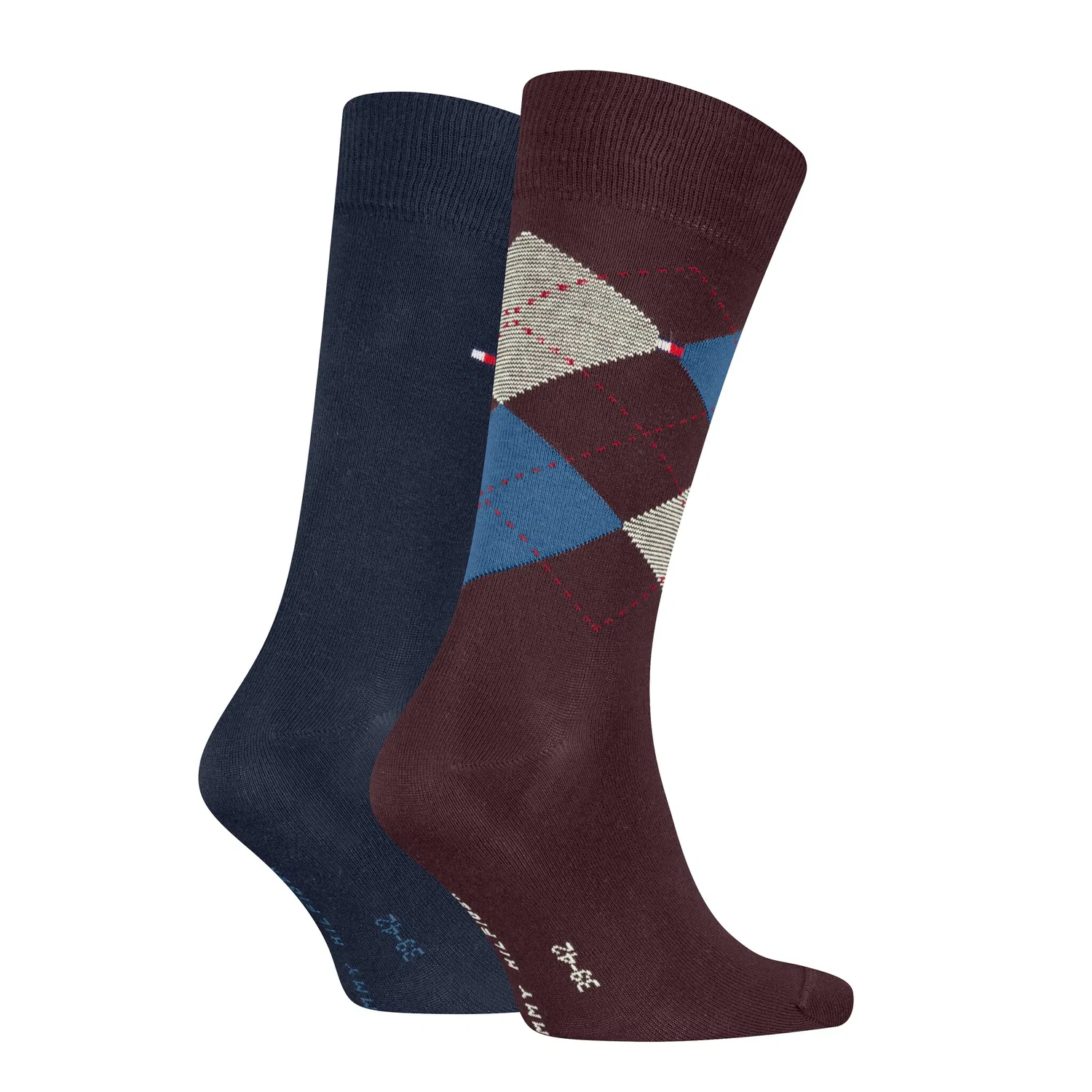 Мужские носки с классическим узором Argyle Tommy Hilfiger, Deep Rouge — фото 2