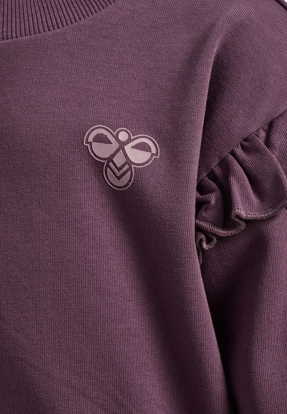 Hmlmini свободная толстовка с оборками унисекс - толстовка Hummel, Black Plum — фото 4
