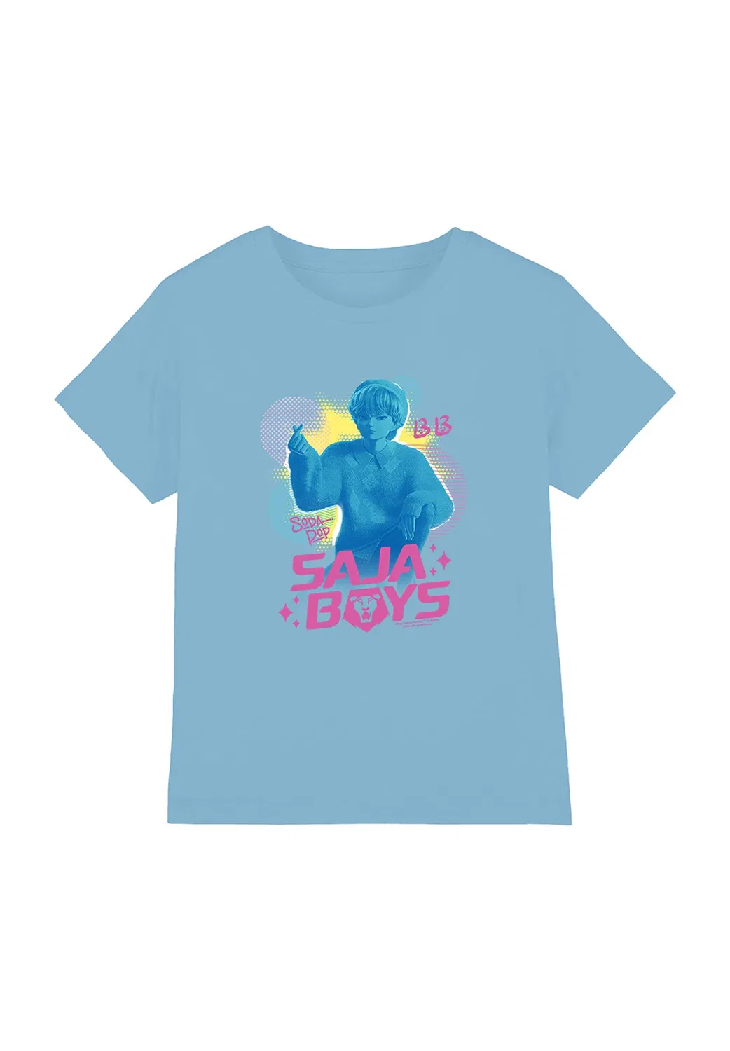 Kpop demon hunters saja boys soda pop baby unisex - print t-shirt Netflix, Light Blue