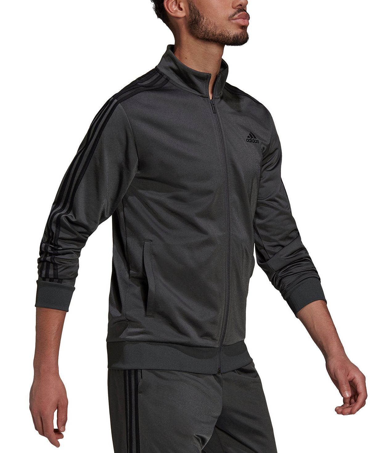 Мужская куртка Adidas Tricot Track, темно-серый — фото 4