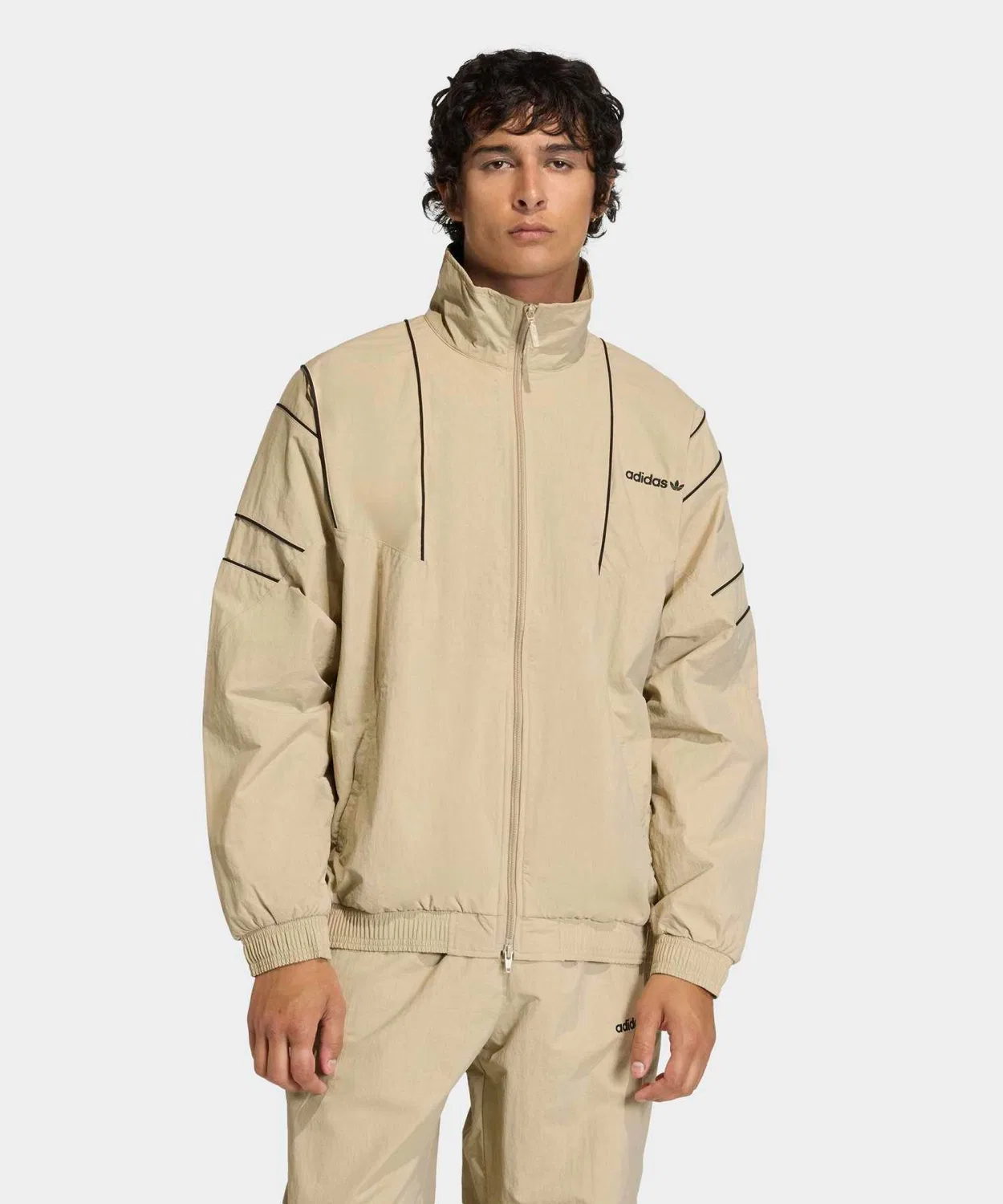 Мужское/Женское худи-трак-топ с высоким воротником Adidas Originals, Beige