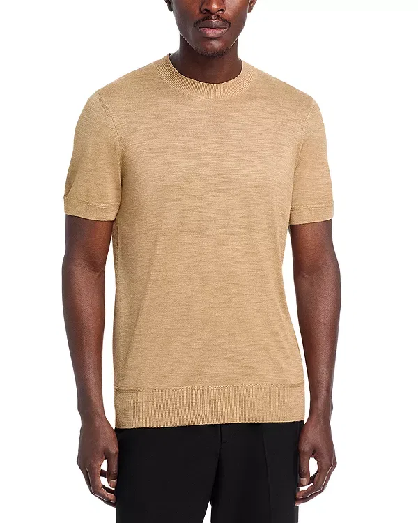 Мужской свитер из шелка с круглым вырезом X Camel L-Namie Crewneck Sweater T-Shirt Boss, Medium Beige