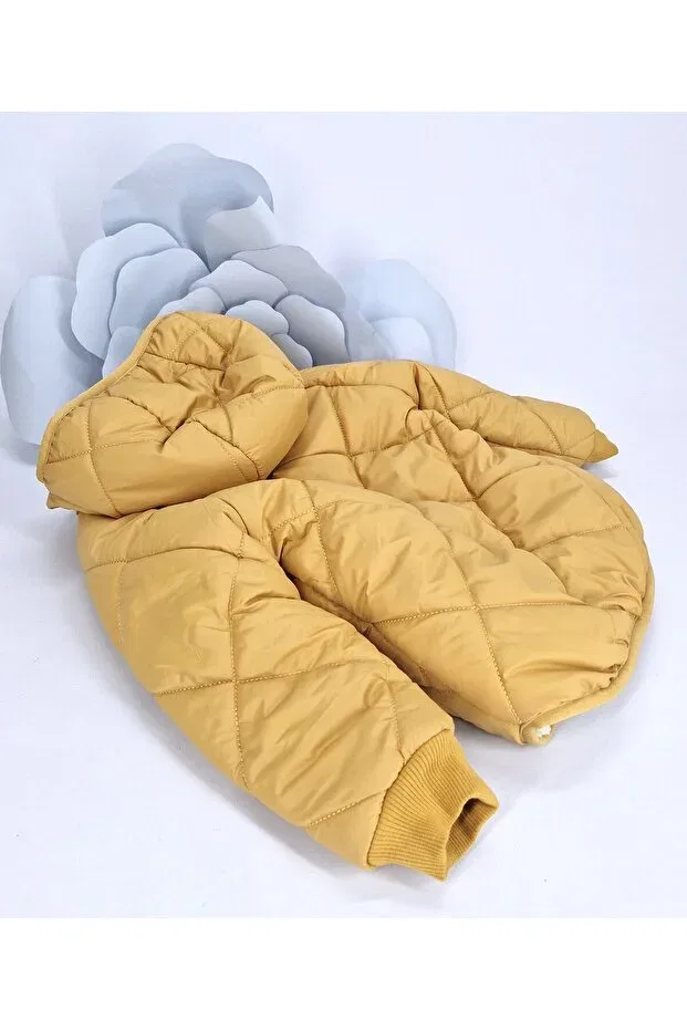 Детское пальто для мальчиков двустороннее на молнии Evitle, Yellow — фото 4
