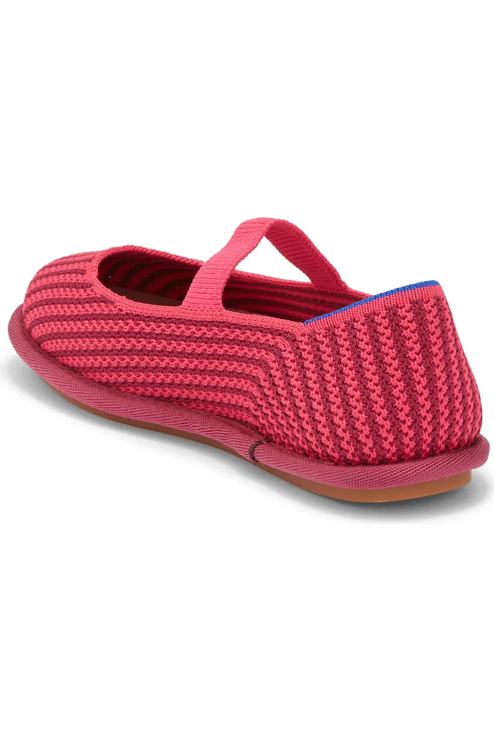 Детские туфли Мэри Джейн на ремешке The Mini Mary Jane Flat Rothy's, Raspberry Stripe — фото 2