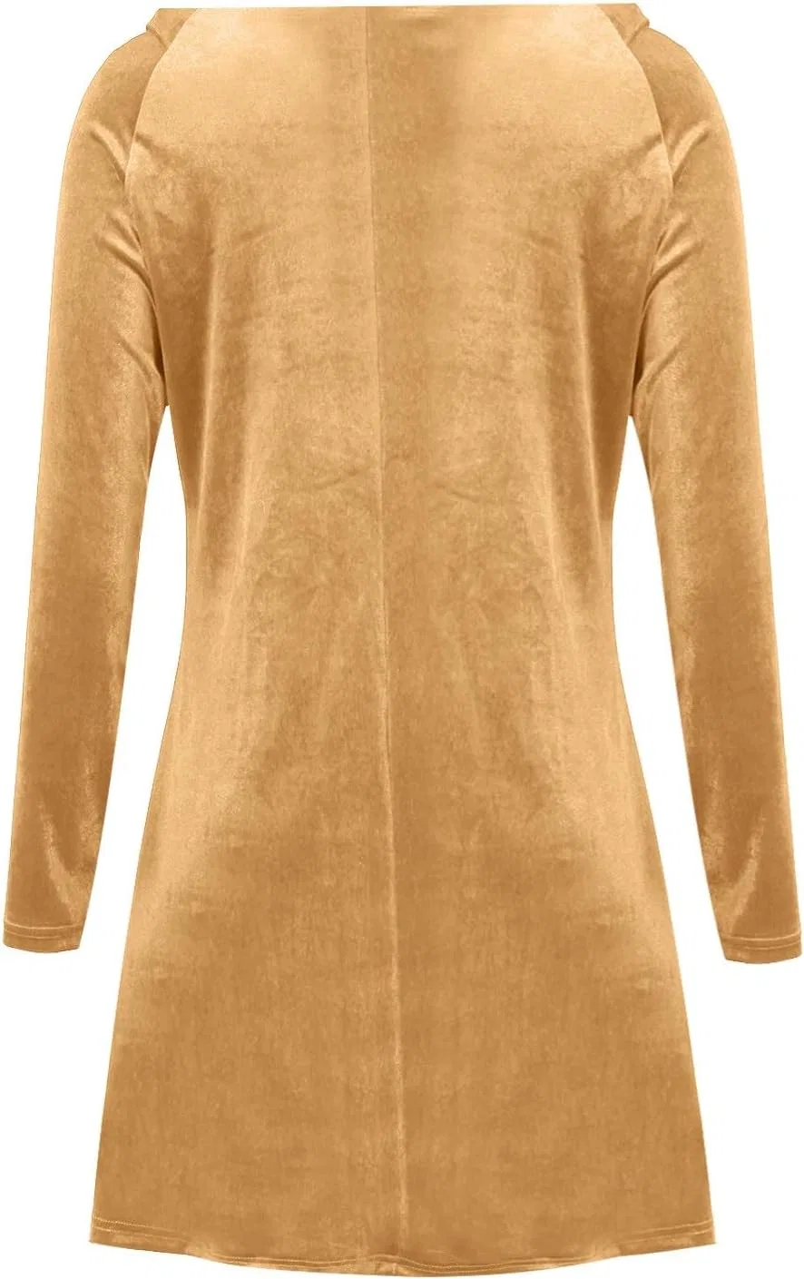 Женское бархатное платье с запахом Long Sleeve, Gold — фото 4