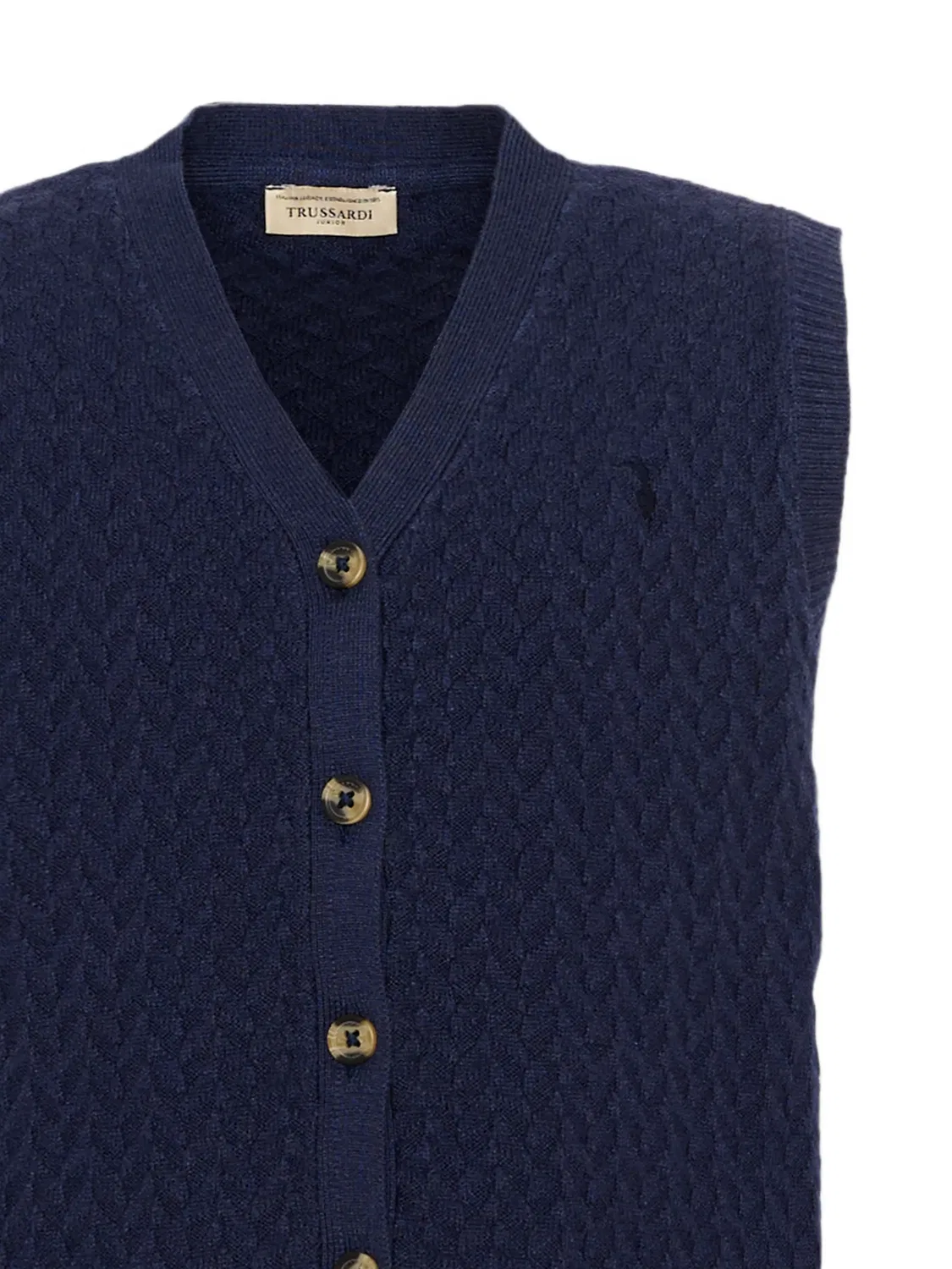 Кардиган фактурной вязки Trussardi Junior, синий — фото 3