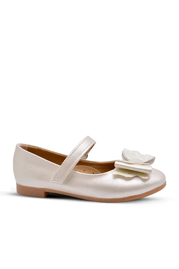Детские балетки для девочек с принтом Princesa ribbon detailed girls' ballerina shoes pearl color Kids A More, Sedef