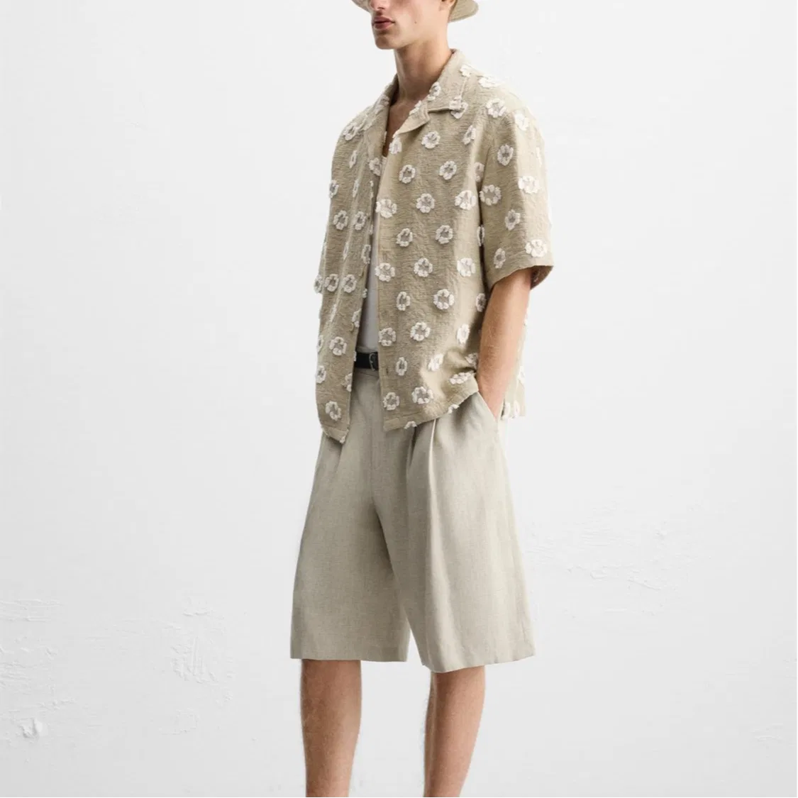 Мужская рубашка Beige ZARA, Beige — фото 4