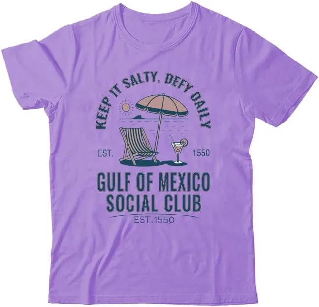 Унисекс футболка с принтом Keep It Salty Defy Daily Gulf of Mexico, Purple