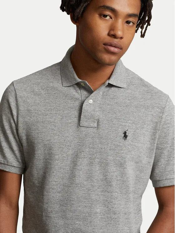 Поло slim fit Polo Ralph Lauren, серый — фото 4