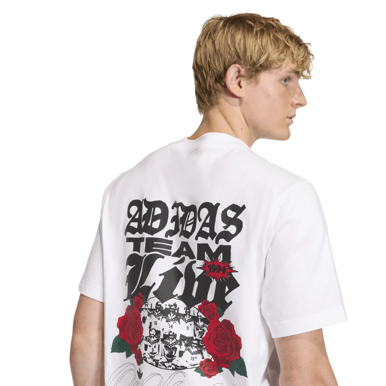 Мужская футболка Roses GFX Adidas, белый/черный — фото 4