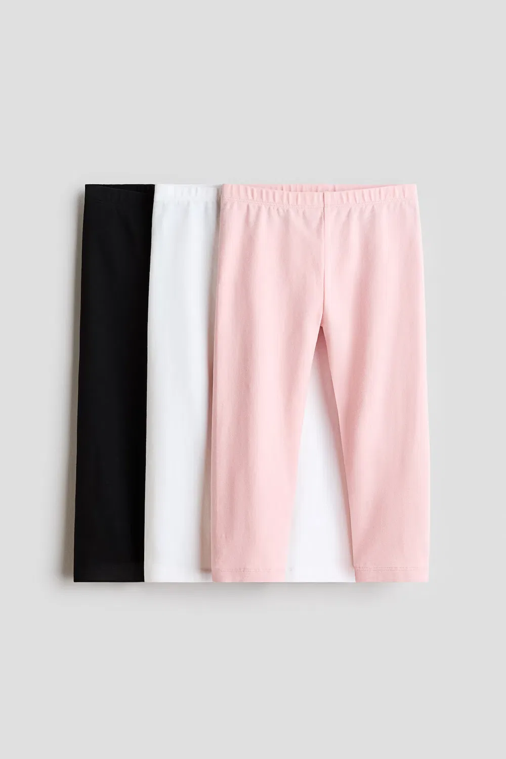 3 хлопковых леггинса в упаковке H&M, Hellrosa/Weiß/Schwarz