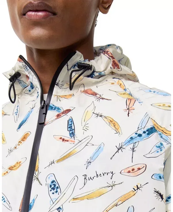Мужская куртка с капюшоном Feather Print Nylon Clapton Hooded Jacket Burberry, Ink Blue — фото 2