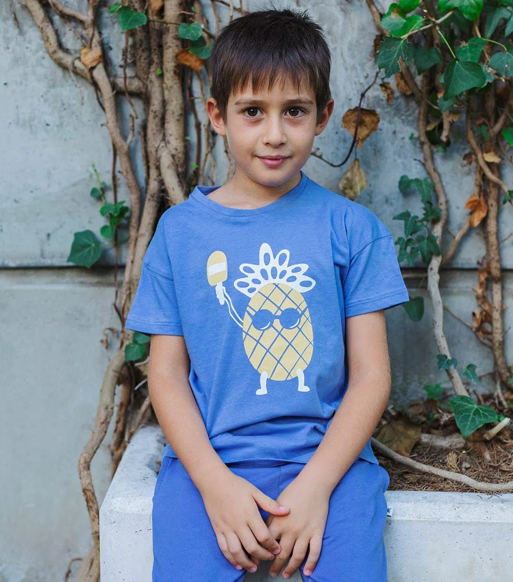 Футболка свободного кроя Little Yucca The Mom Store, лавандово-синий