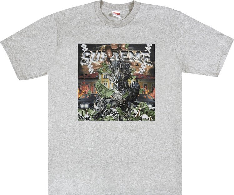 

Футболка Supreme Dragon Tee 'Heather Grey', серый