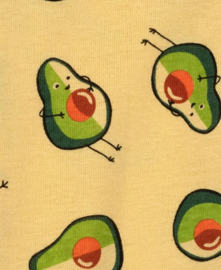 Детский хлопковый комбинезон-пижама с принтом Leveret, Avocado Yellow — фото 2