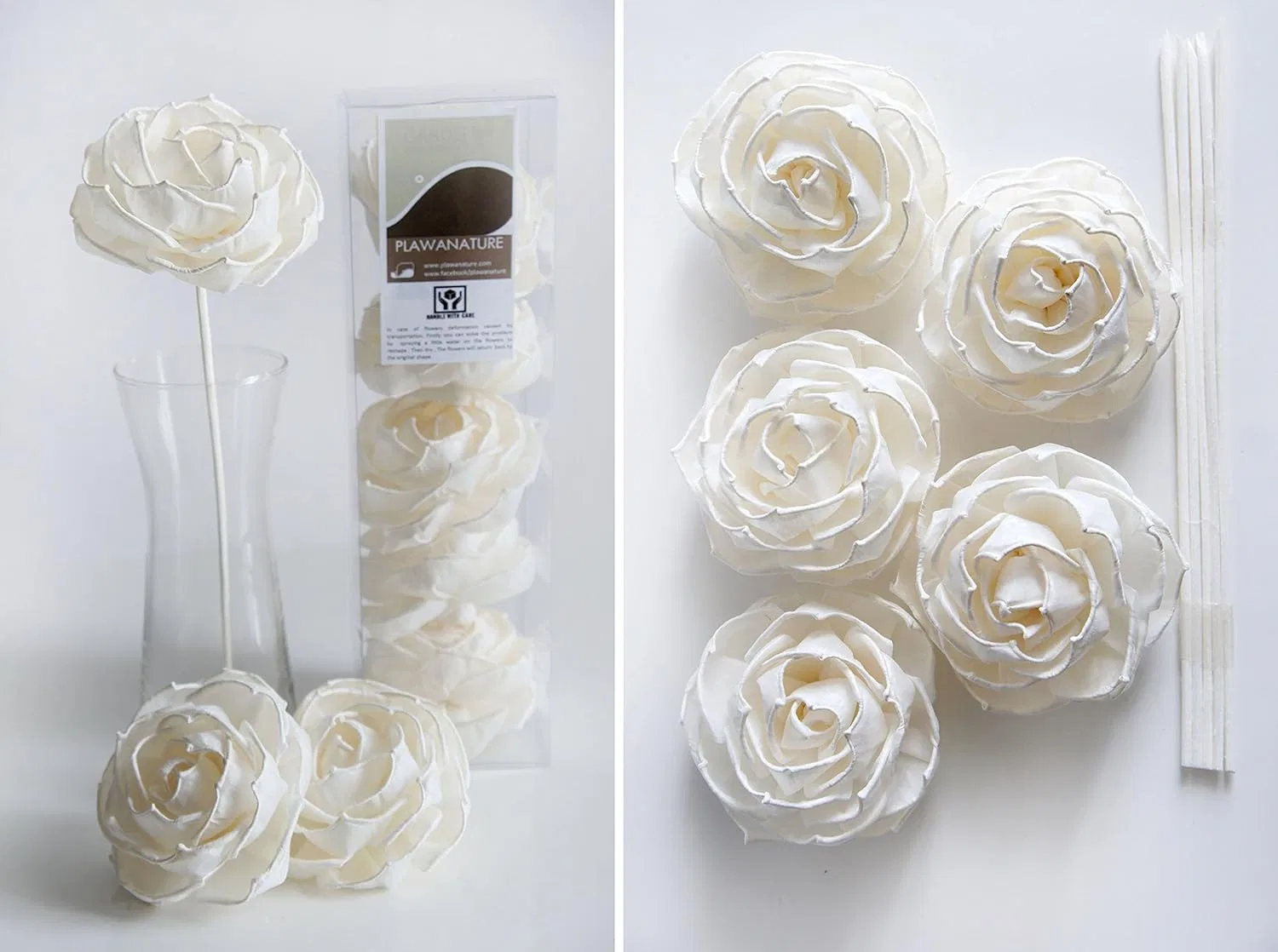 Набор аромадиффузоров с цветами Sola, Plawanature Scent, 5 шт, 3 дюйма