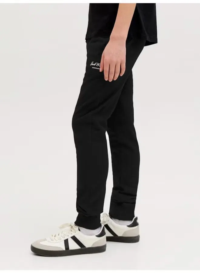 Штаны спортивные с принтом Jack & Jones Junior, черный — фото 3