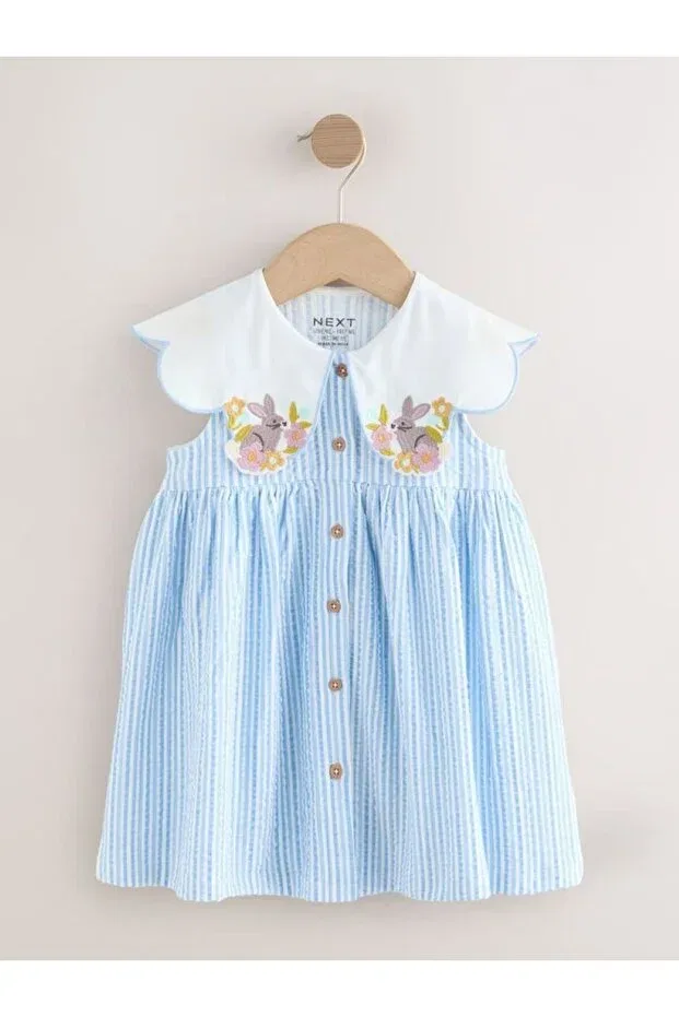 Детское хлопковое платье для девочек с принтом Next Baby, Multicolor — фото 3