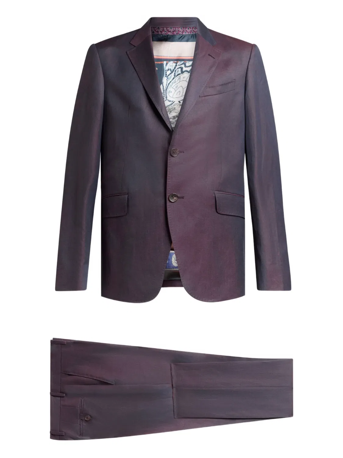 ETRO Однобортный костюм - фиолетовый