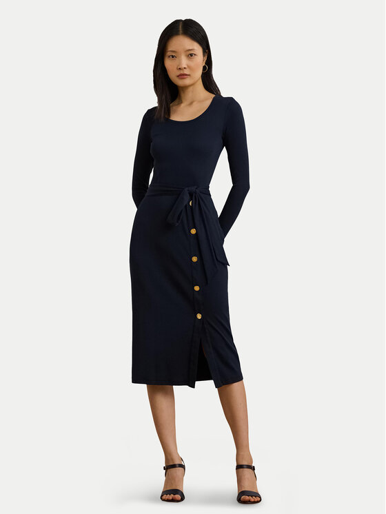 

Облегающее трикотажное платье 250889290005 Lauren Ralph Lauren, синий