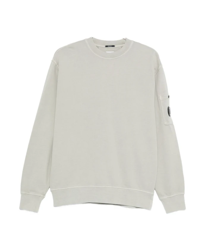 

Толстовка с капюшоном из флиса с диагональным рельефным рисунком C.P. Company, серый