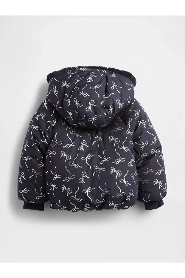 Детское пальто для девочек пуховое без рукавов Gap, Navy Blue-000 — фото 3