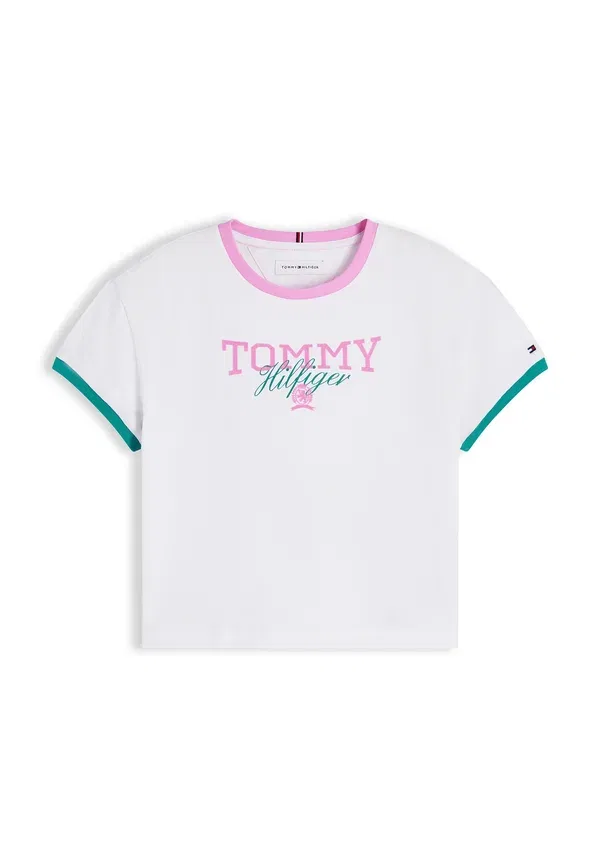 Футболка с принтом, свободный крой, Crest tee, Tommy Hilfiger, white, белый — фото 4