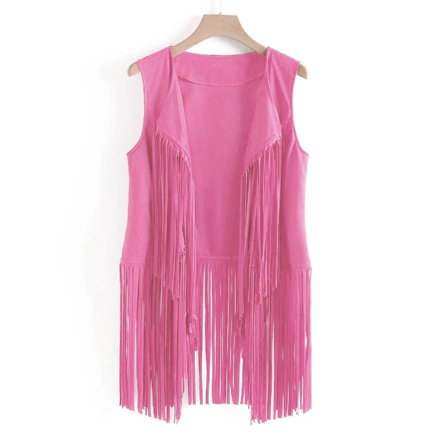 Женский жилет с бахромой в стиле вестерн, модель Cowgirl Vest, бренд, Hot Pink — фото 4