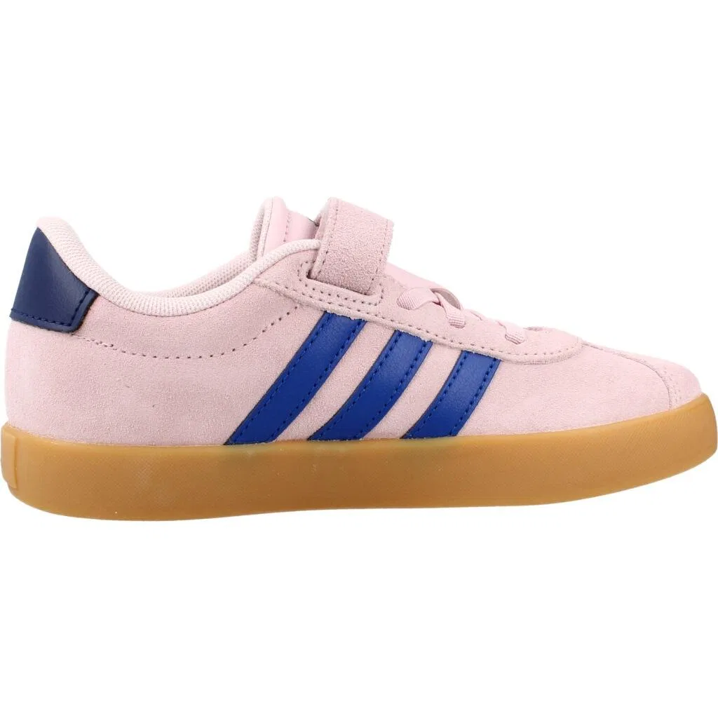 Детские кроссовки с замшевым верхом VL Court 3.0 EL C Adidas, Rosa Konigsblau Braun — фото 4