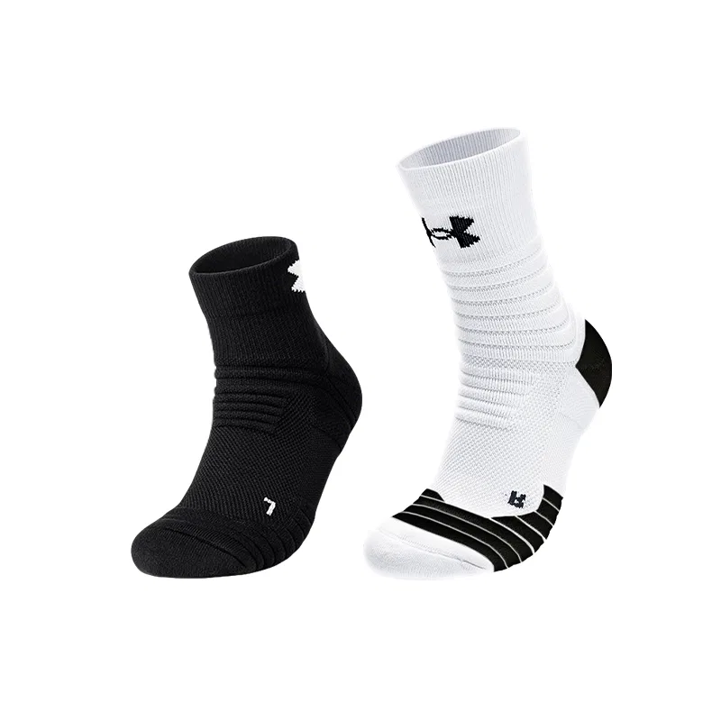Детские носки с коротким голенищем, 2 пары, Under Armour, Black/White+Black