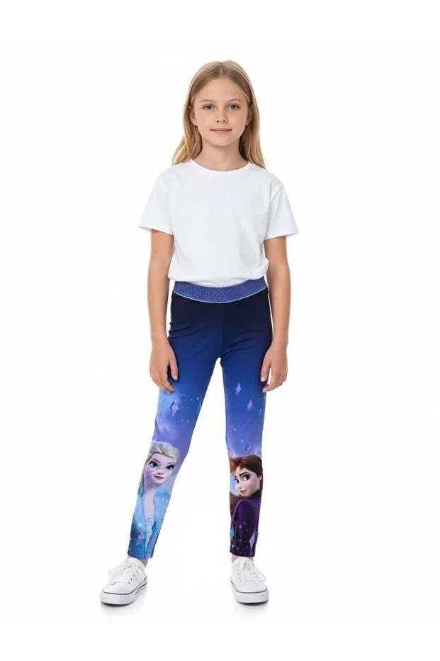 Детские леггинсы для девочек с принтом Elsa children's leggings Seabubbles, Purple — фото 2