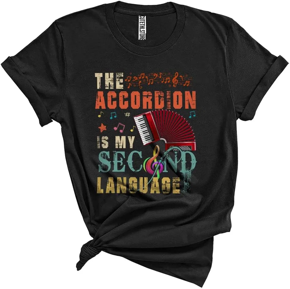 Футболка с принтом аккордеониста Unisex, Black