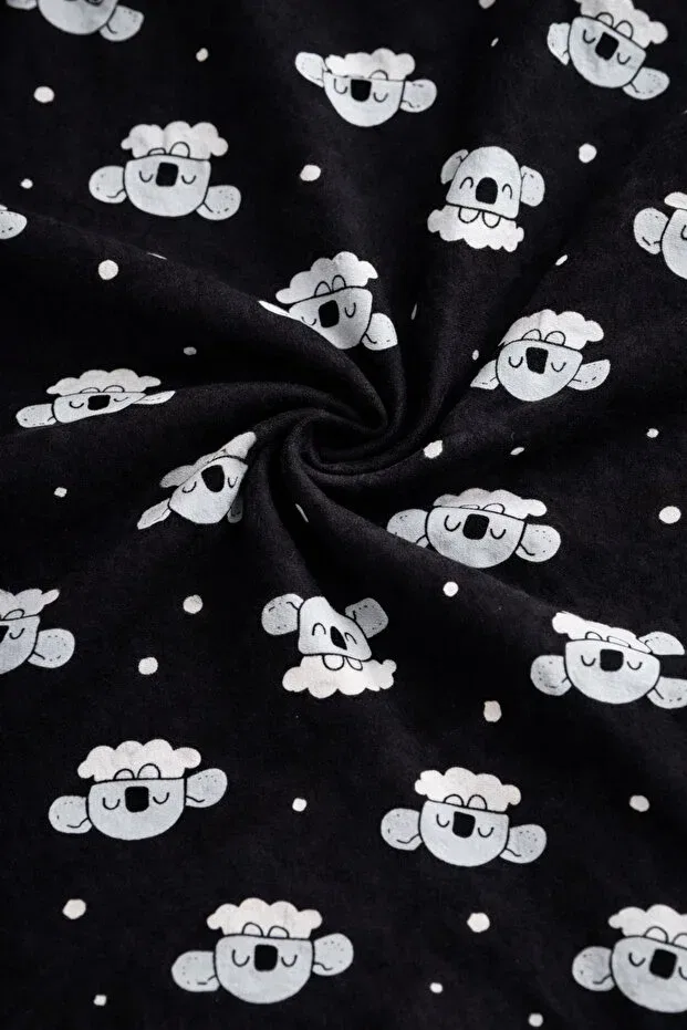 Детский комплект пижамы из микрозамши с принтом Unisex Ozbaby.Com, Black — фото 3