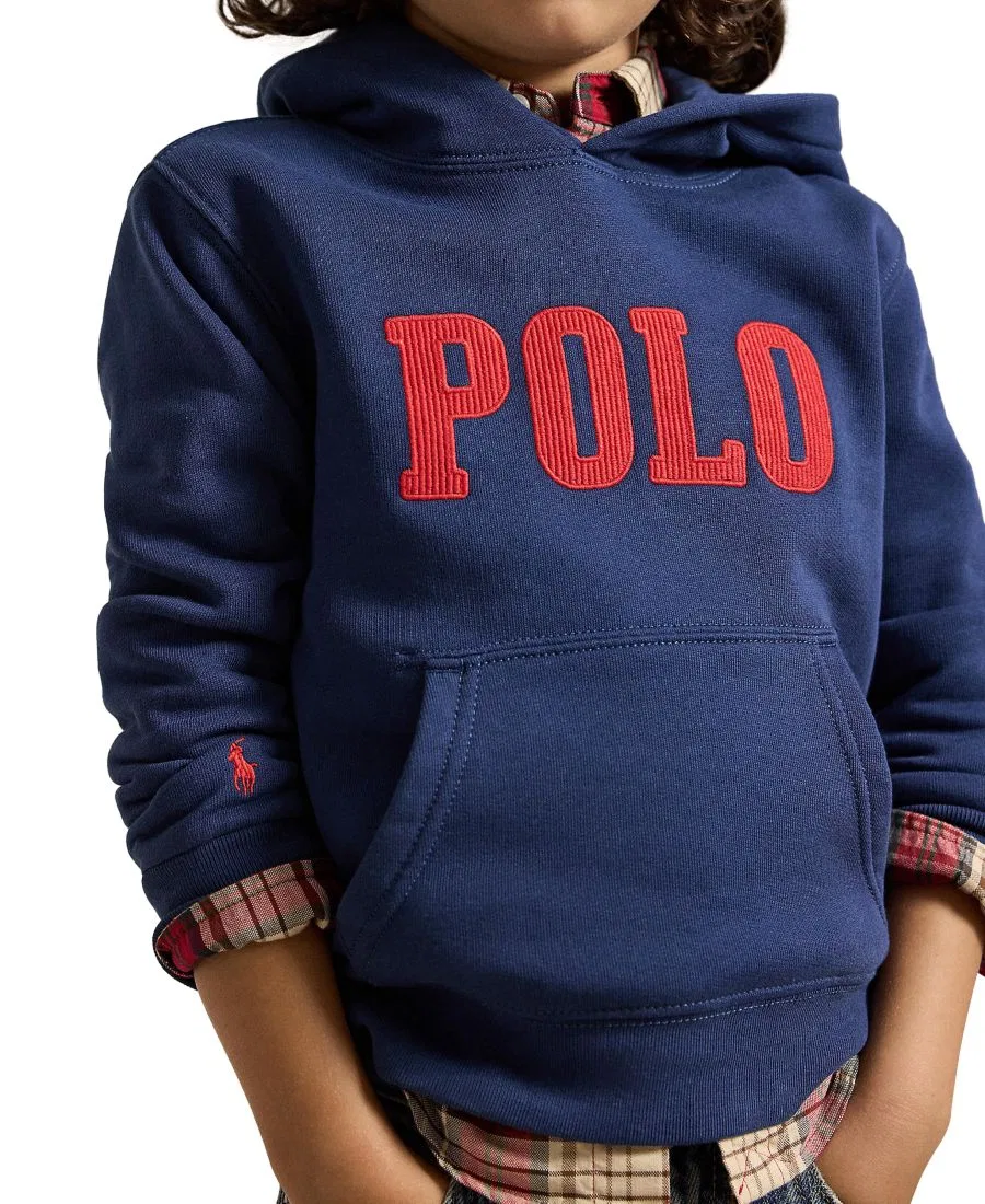 Худи из футера с вышивкой Polo Ralph Lauren, Rustic Navy — фото 3