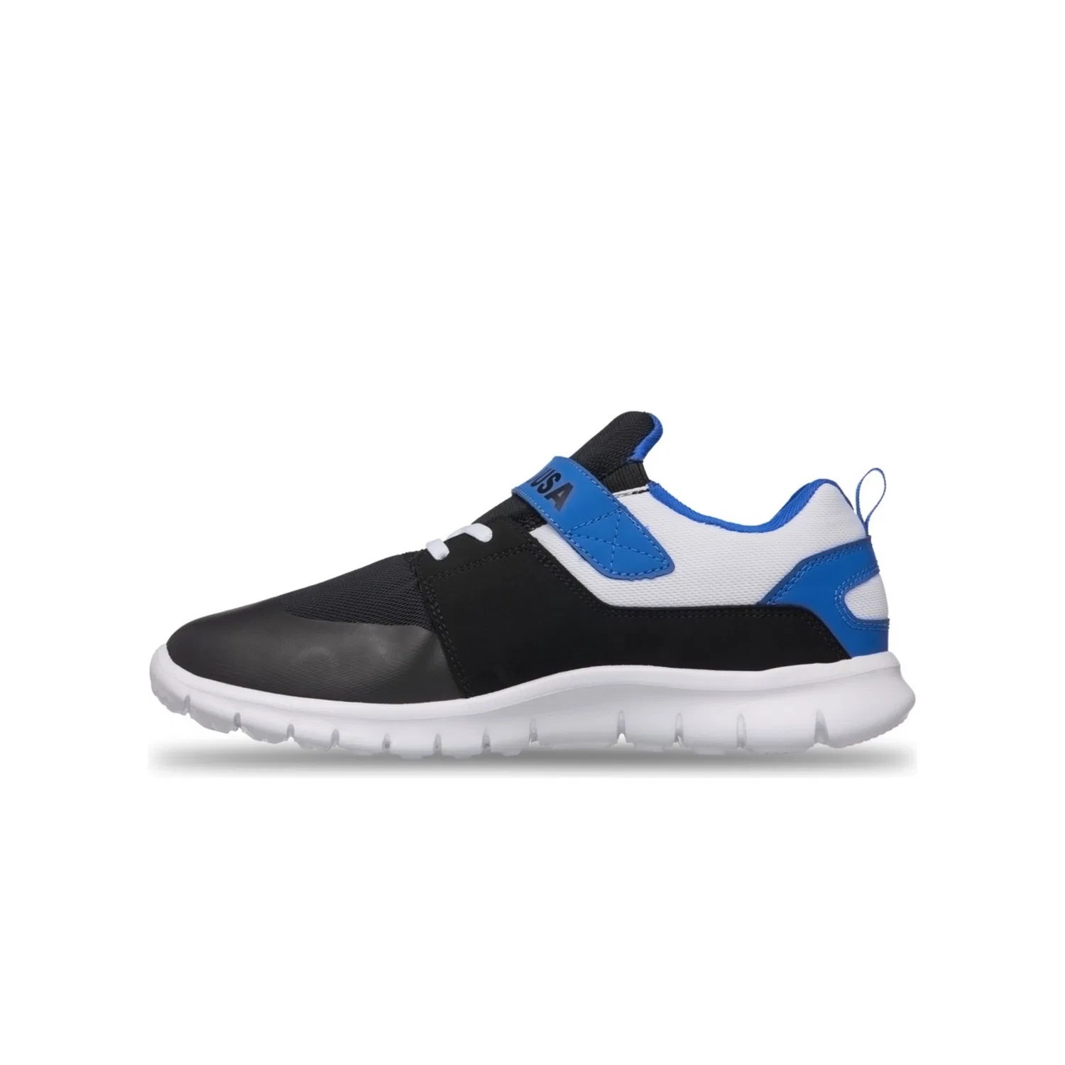 Детские кроссовки с сетчатым верхом и кожаной вставкой DC Shoes, Black/White/Blue — фото 3