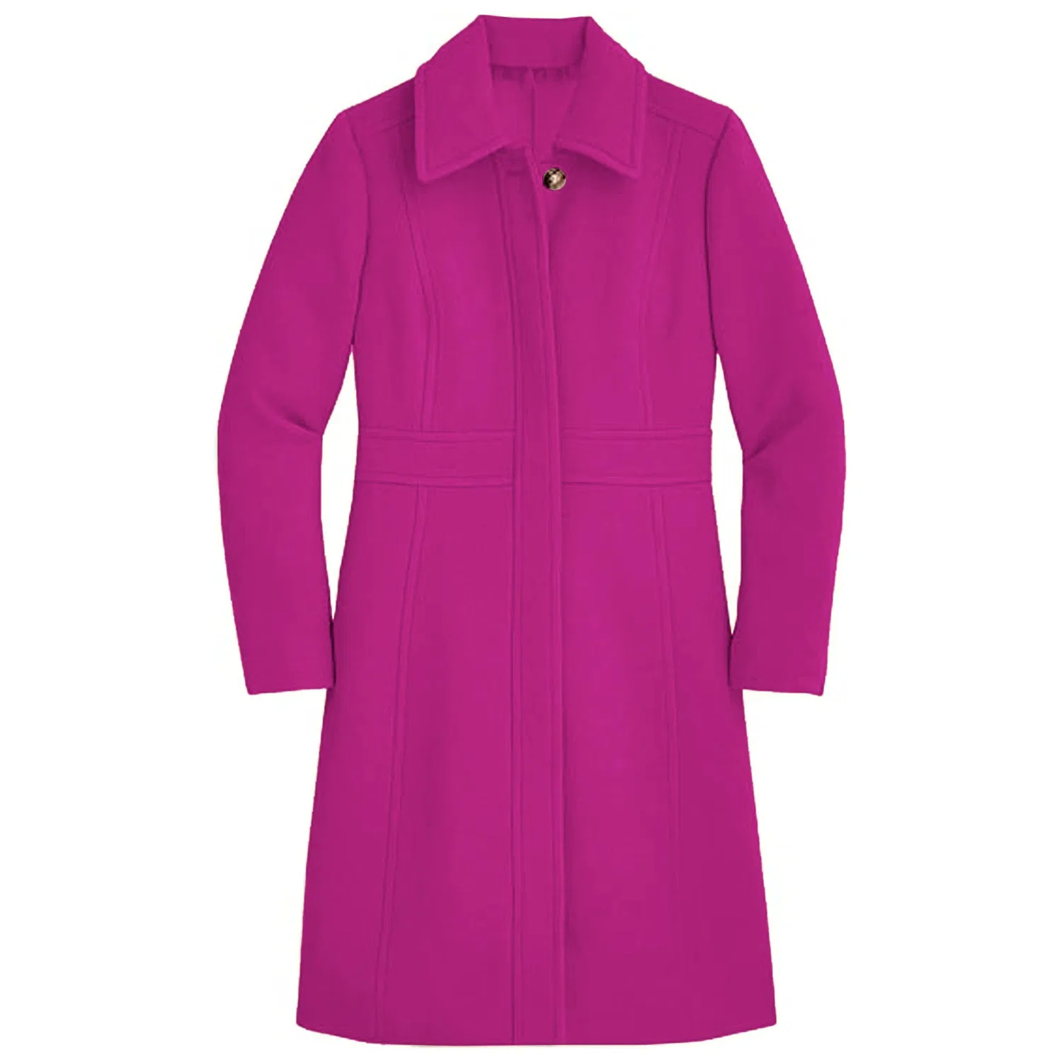 Женское пальто с длинным рукавом, однобортное, с карманами, из шерстяной смеси, Rose Red — фото 4
