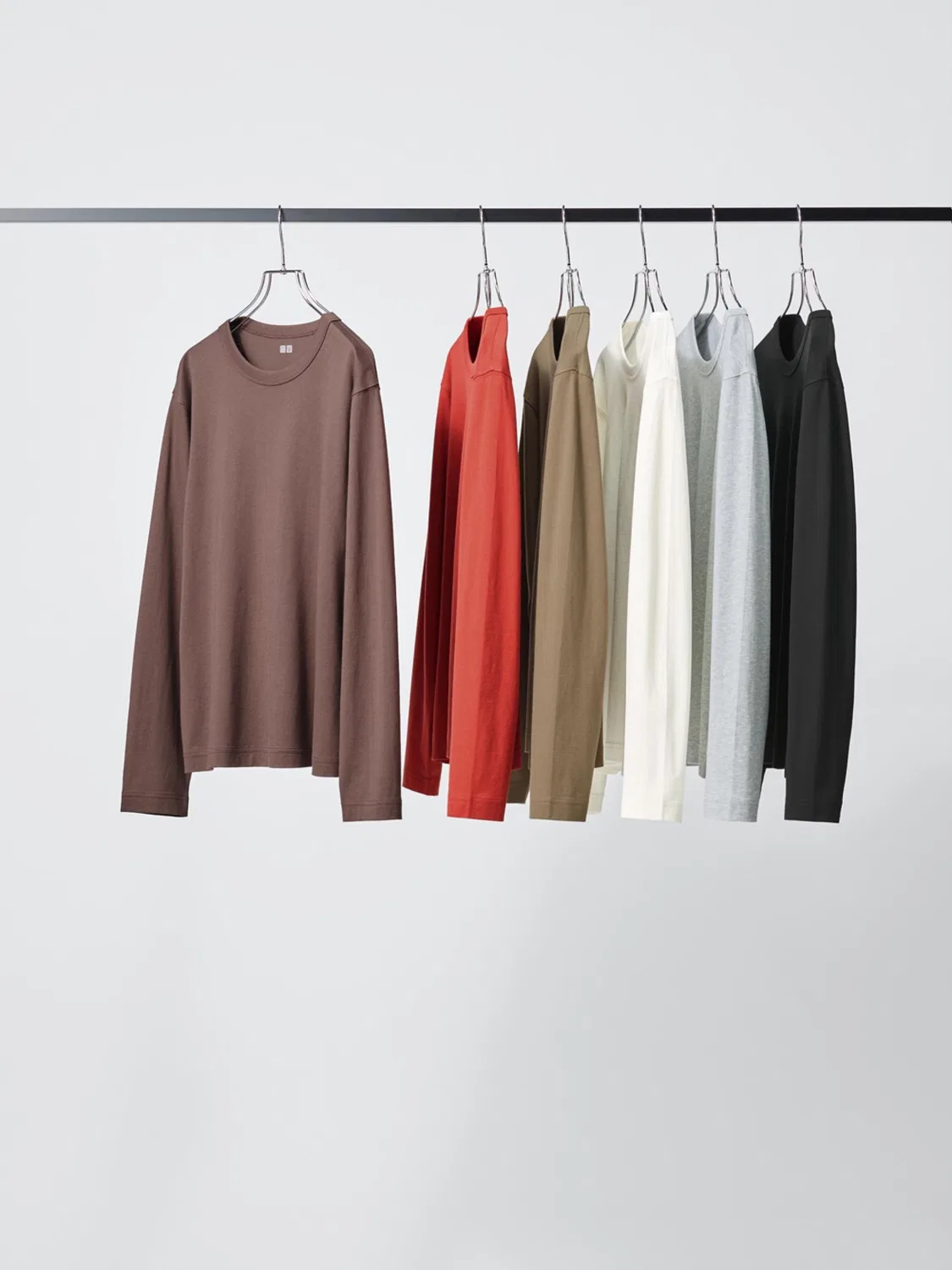 Лонгслив из хлопка Supima Uniqlo, серый — фото 4
