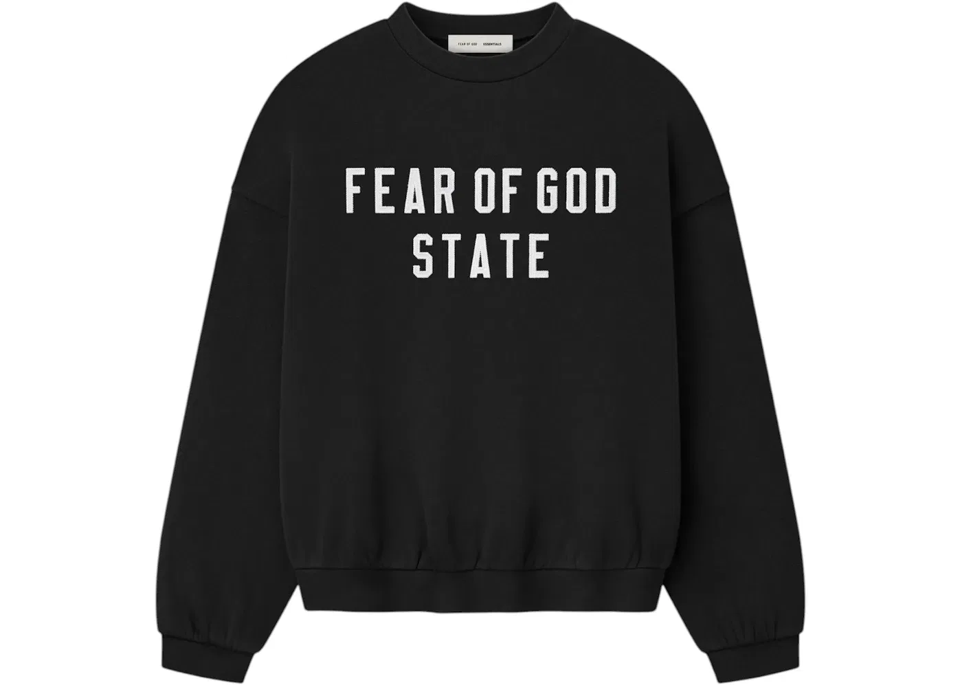 Мужской свитшот флисовый Fear of God Essentials 90's Fleece Crewneck, Jet Black